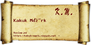Kakuk Márk névjegykártya